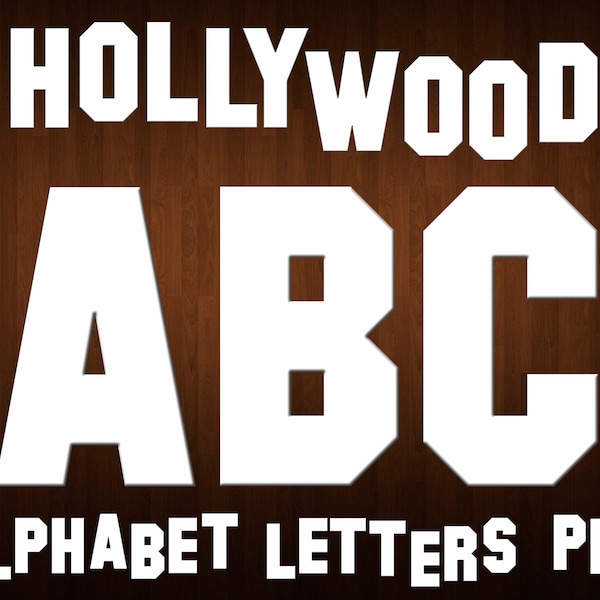 hollywood font png, hollywood alphabet letters, hollywood clipart, digital hollywood printable, instant download cricut cut files png font