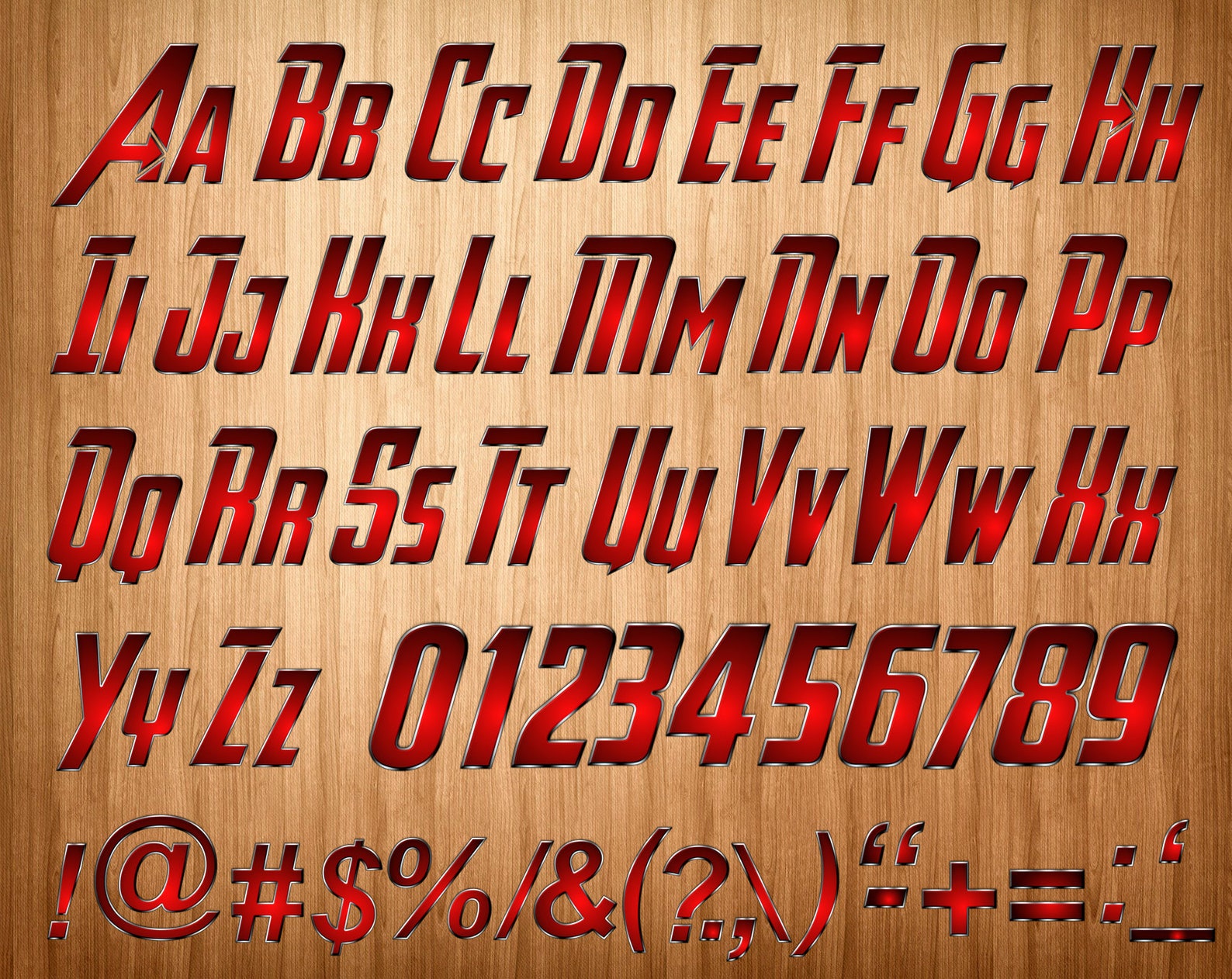 Avengers font png avengers alphabet avengers letters | Etsy