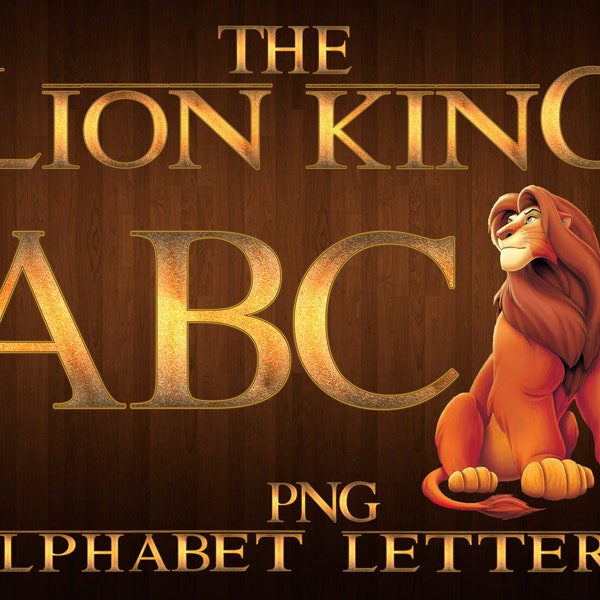 lion king font png, lion king alphabet, lion king letters, lion king clipart, printable digital lion king simba cricut cut files png font