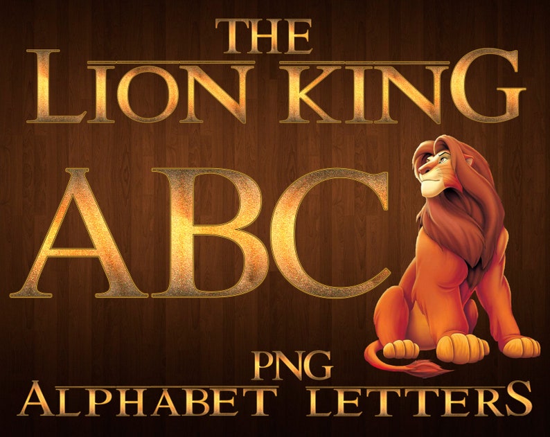 Lion king font png lion king alphabet lion king letters Etsy