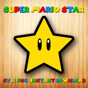 stella svg, mario svg, super mario png download istantaneo, stella digitale, stella stampabile, file di taglio silhouette, file di taglio cricut, stella mario svg