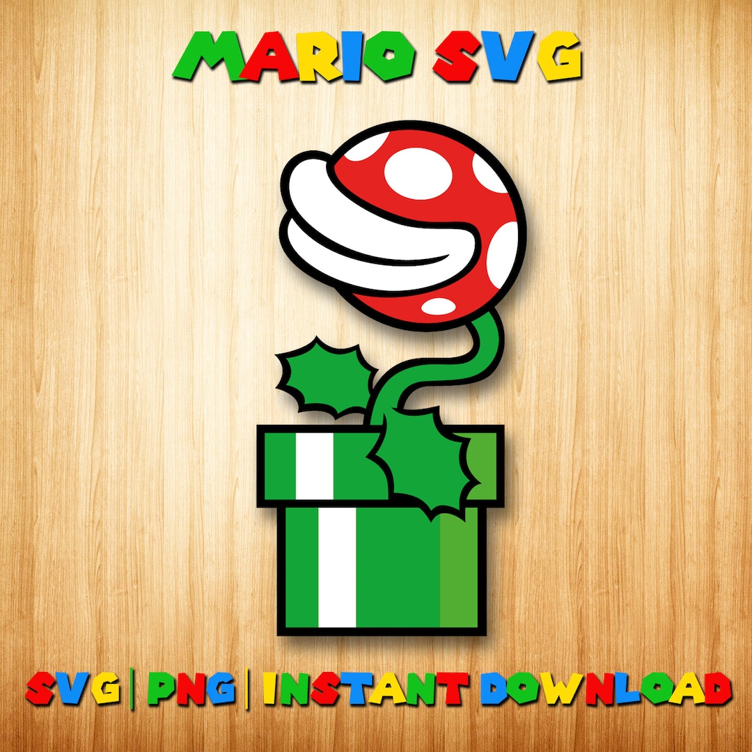 Piranha Svg, Mario Svg, Super Mario Png Instant Download, Digital Piranha, Printable Piranha ...