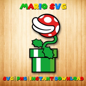 piranha svg, Mario svg, super Mario png sofortiger Download, digitaler Piranha, druckbare Piranha, Silhouette Cricut Cut Dateien, svg Piranha png