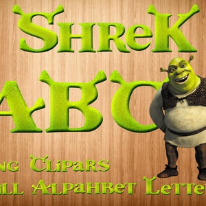 Fonte Shrek png, alfabeto Shrek, letras Shrek, clipart Shrek, Shrek para impressão, Shrek digital, download instantâneo de fonte Shrek, imagens Shrek png