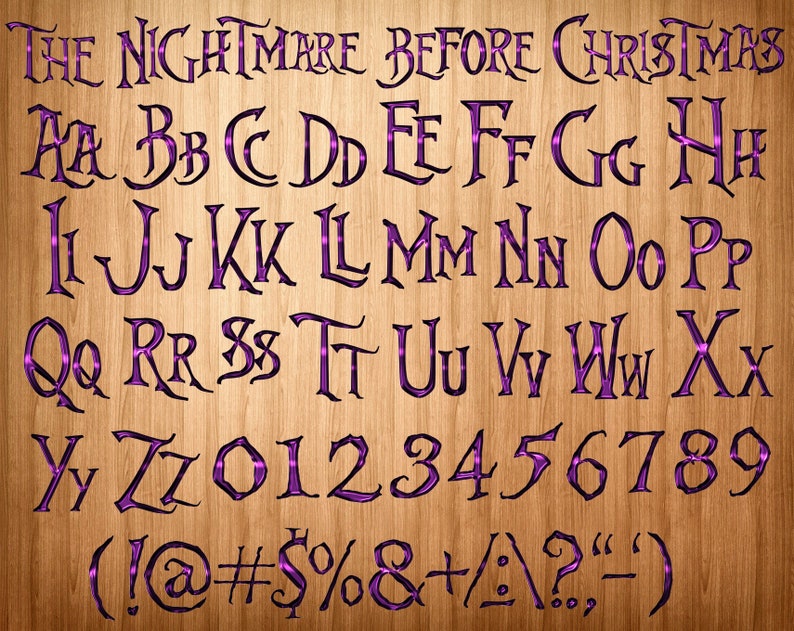 Nightmare Before Christmas Font Png Nightmare Before  Etsy Israel