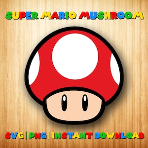 Pilz svg, Mario svg, super Mario png sofortiger Download, digitaler Pilz, druckbare Pilz, Silhouette Cricut Cut Dateien, svg Pilz