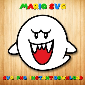 Mario svg, Mario boo svg, Geist svg, Mario Clipart, super Mario png sofortiger Download, digital druckbare Mario, Silhouette Cricut Cut Dateien