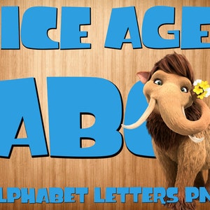 L'âge de glace police png, alphabet de l'âge de glace, lettres de l'âge de glace, clipart de l'âge de glace, âge de glace imprimable, âge de glace numérique, cricut coupe fichiers png police instantanée