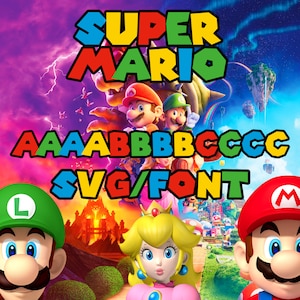 Mario svg Schrift, Super Mario Alphabet Buchstaben, sofortiger Download, digitaler Mario Geburtstag, druckbare Mario, Mario Clipart Cricut Dateien