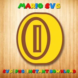 pièce de monnaie svg mario svg, clipart mario, anniversaire svg, téléchargement immédiat super mario png, numérique imprimable mario, silhouette cricut coupe fichiers, svg