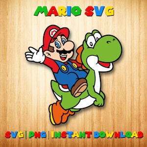 Mario svg, Mario Clipart, Geburtstagsparty svg, super Mario png sofortiger Download, digital druckbare Mario, Silhouette Cricut Cut Dateien, svg