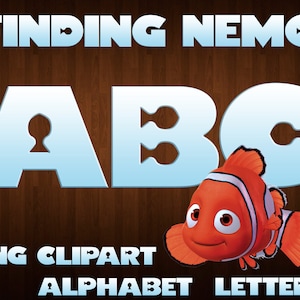 finding nemo font png, finding nemo alphabet, finding nemo letters, finding nemo clipart, printable digital finding nemo cricut cut files