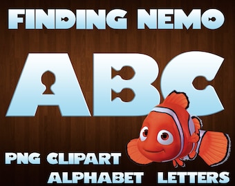 finding nemo font png, finding nemo alphabet, finding nemo letters, finding nemo clipart, printable digital finding nemo cricut cut files