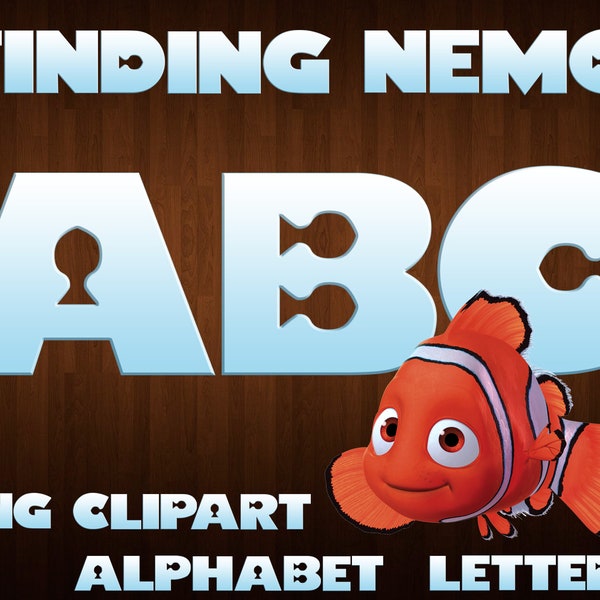 finding nemo font png, finding nemo alphabet, finding nemo letters, finding nemo clipart, printable digital finding nemo cricut cut files