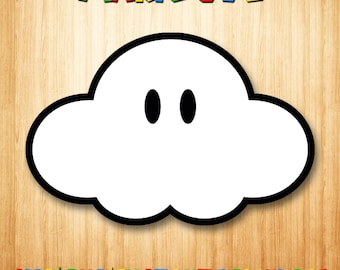 Mario Cloud SVG: Party Clipart, Cricut Cut Files (Digital Download)