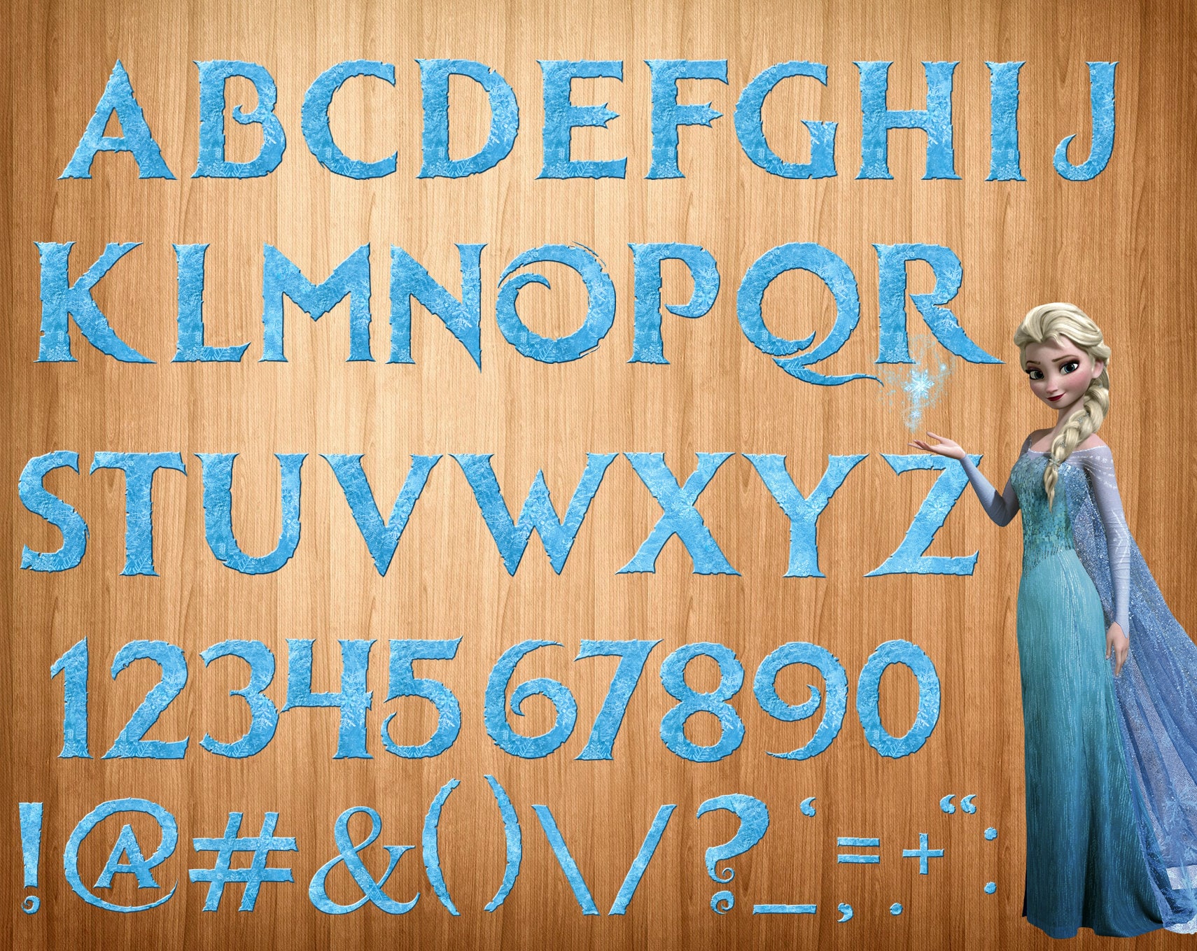 Frozen font png disney frozen alphabet disney frozen | Etsy