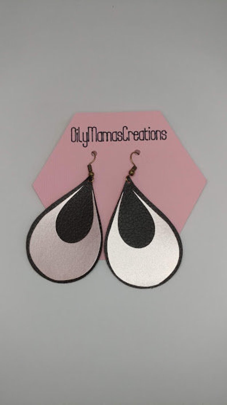 leather 3 pack bundle faux leather earrings Faux leather rose gold earring bundle earring set rose gold