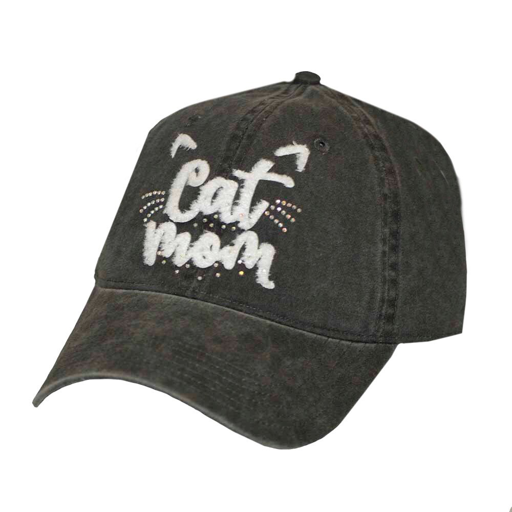 Cat Mom Cap With Rhinestones - Etsy