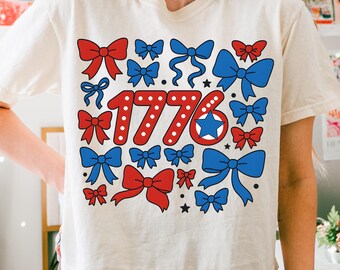 1776 Png, Preppy USA Png, Retro America Coquette Png, Coquette 4th of July Bow Png, Girly USA Png, Memorial Day PNG, Trendy America Png