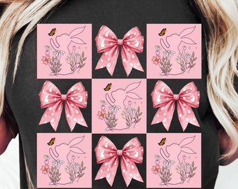 Checkered Easter PNG, Easter PNG, Easter Shirt Png, Happy Easter Png, Bunny Easter Png, Coquette Bow Bunny Easter Png, Easter Bunny Rabbit