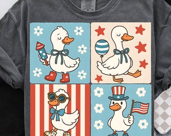 4th of July Goose Png, Patriotic Goose PNG, America Coquette Png, Memorial Day png, Funny USA Png, Retro Checkered, Funny Goose Design