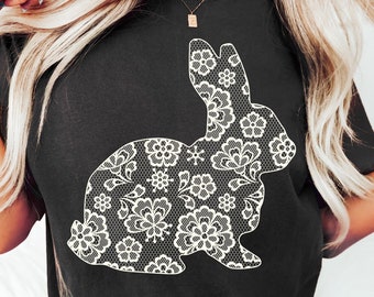 Witte kant konijntje Pasen png, Pasen png, kant konijntje png, vrolijk Pasen png, lente png, kant Pasen png, nepborduurwerk girly