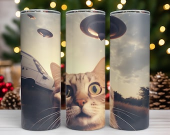 Funny Cat Aliens PNG - Funny Cat Tumbler Wrap & Design - 20oz Tumbler Sublimation - Instant Digital Download