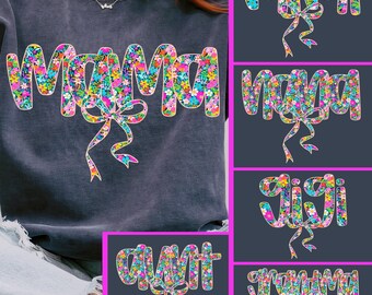 Mama Floral Bundle PNG, Spring Floral Png, Preppy Mama png, Mama Flowers, Mothers Day Png, Mama Coquette Bow png, Christian Mom png