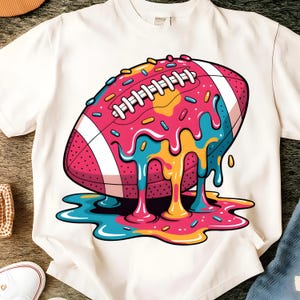 Football Ice Cream Drip PNG, Football Png, Game Day png, Football Shirt Png, Football mama png, Football Game Day Png, Football Mom Png