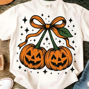 Pumpkin Cherries Autumn Girly png, Halloween Pumpkin png, Fall pumpkin png, Pumpkin Cheeries Coquette Png, Fall png, Girly png Halloween Png