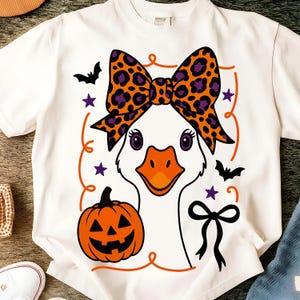 Halloween Goose PNG, Goose Halloween Shirt Png, Goose Bow Png, Spooky Goose Png, Halloween Sublimation Design, Pumpkin Goose Shirt Png