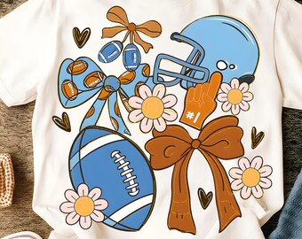 Preppy Cheerleader Coquette PNG – Bleu Cheer Mom Shirt Design – Cheer Season Sublimation – Cute Bow Cheerleading PNG – Team Spirit Graphic