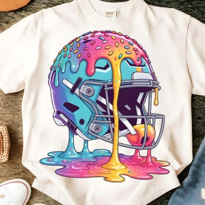 Football Helmet Ice Cream Drip PNG, Football Png, Game Day png, Football Shirt Png, Football mama png, Football Game Day Png, Football Mom