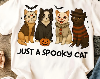 Just a Spooky Cat Png, Halloween Cat Png, Spooky Season Png, Halloween Png, Cat Lover Png, Cat Mama Png, Retro Cat Halloween Png, Cat Png