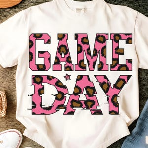 Pink Leopard Game Day Png, Game Day Png, Game Day Sublimation, Game Day Shirt Png, Trendy Png, School Sports Png, Game Day Leopard Png
