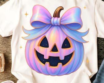 Pastel Halloween Pumpkin PNG with Bow, Pumpkin Halloween Png, Cute Pumpkin Png, Pumpkin Coquette Bow Png, Trending Halloween Png, Pumpkin