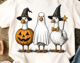 Boo Ghost Goose Png, Halloween Goose PNG, Halloween Shirt, Autumn Png, Skeleton Goose, Halloween Sublimation Design, Pumpkin Goose Shirt Png