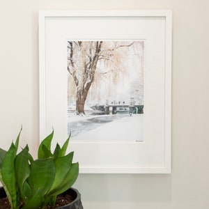 Boston Common Snow, Boston Print, Boston Wall Art, Boston Home Decor
