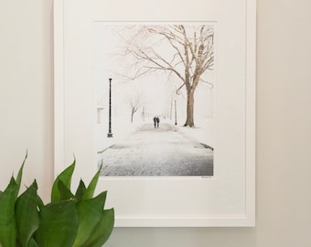 Boston Common Snow Walk, Boston Print, Boston Wall Art, Boston Home Decor