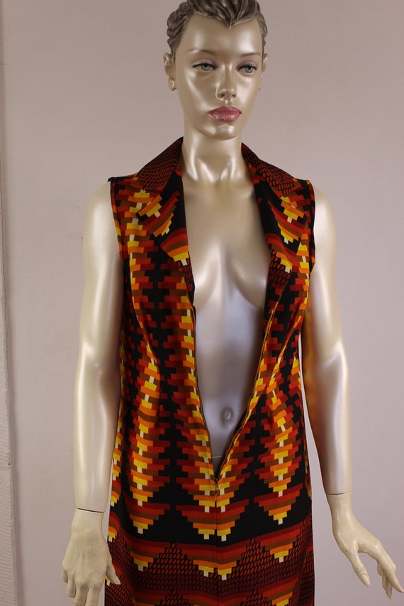 Geometric Dress 70s Psychedelic Dress Sleeveless … - image 7
