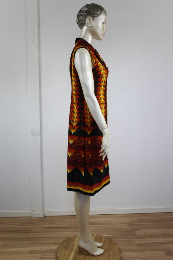 Geometric Dress 70s Psychedelic Dress Sleeveless … - image 3