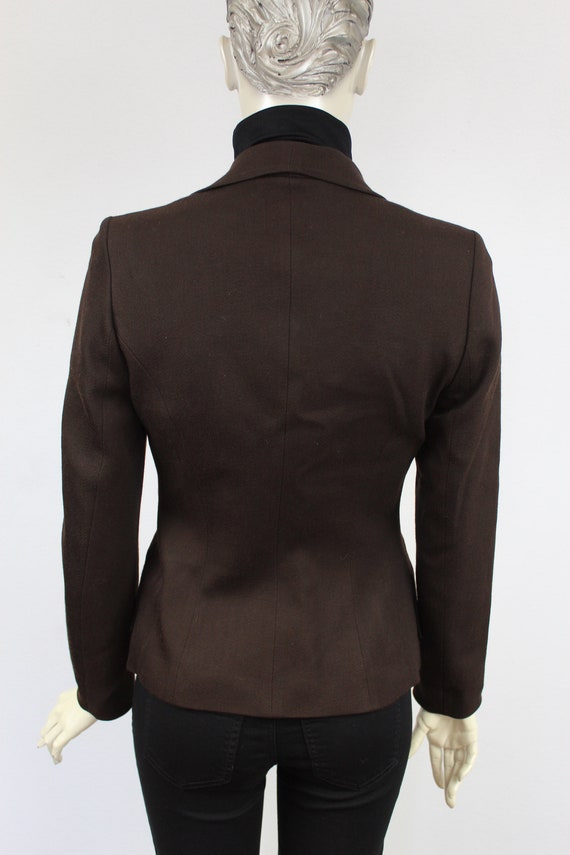 Vintage blazer elegant brown  wool jacket button … - image 4