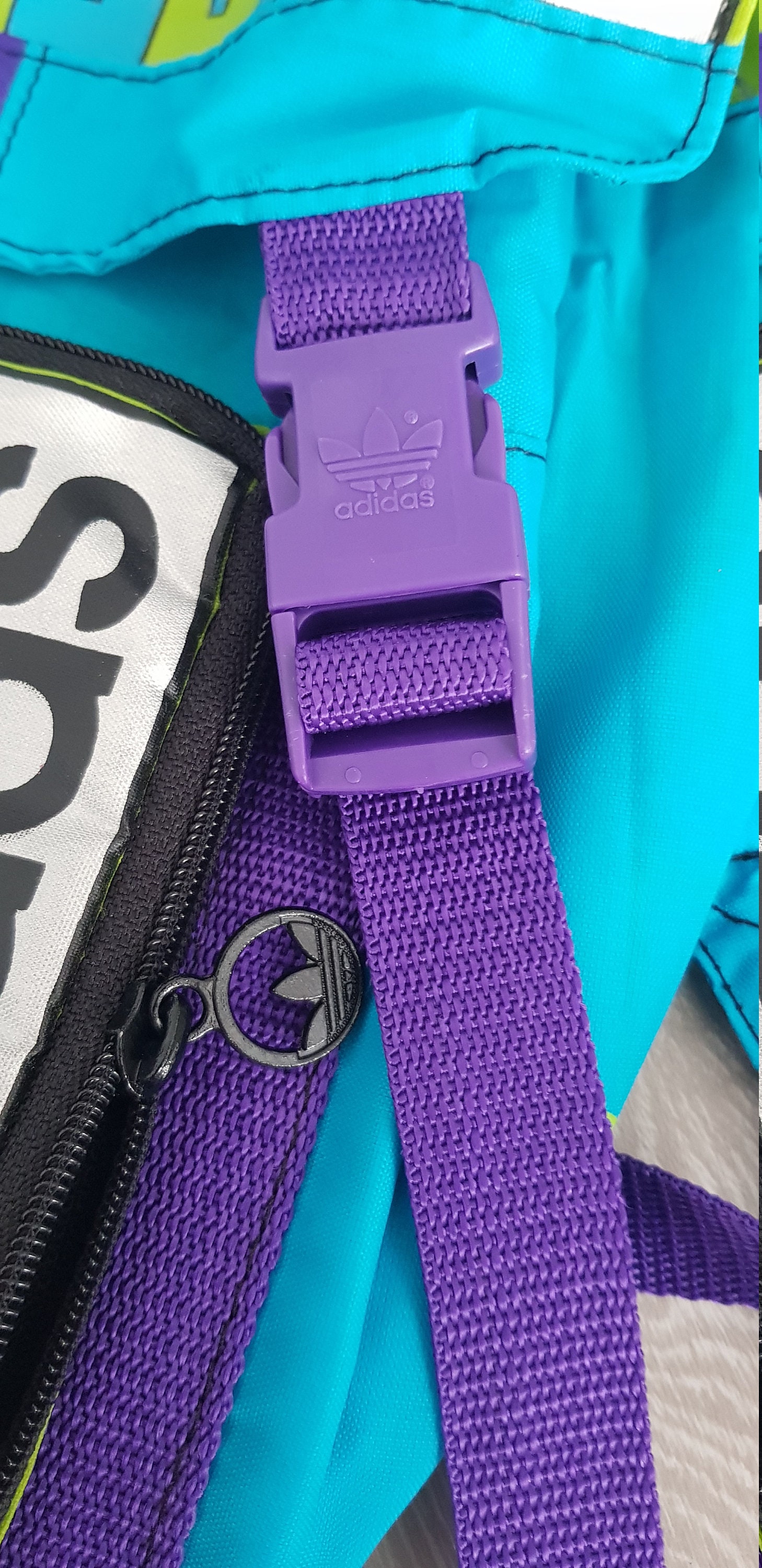 Multicolor Backpack Adidas West Germany 90s Vintage Bag 80s Etsy