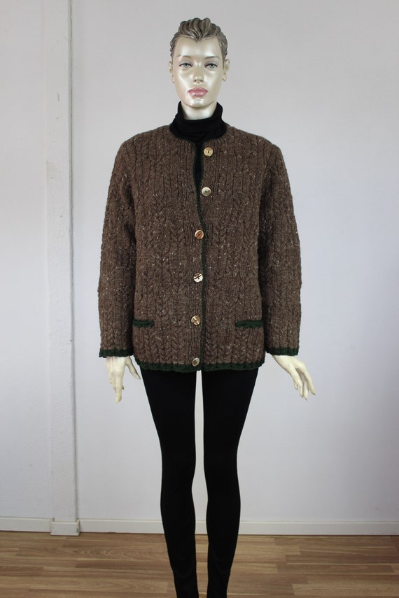 Wool Sweater 60s Cardigan Wool Cable Grandma Austr