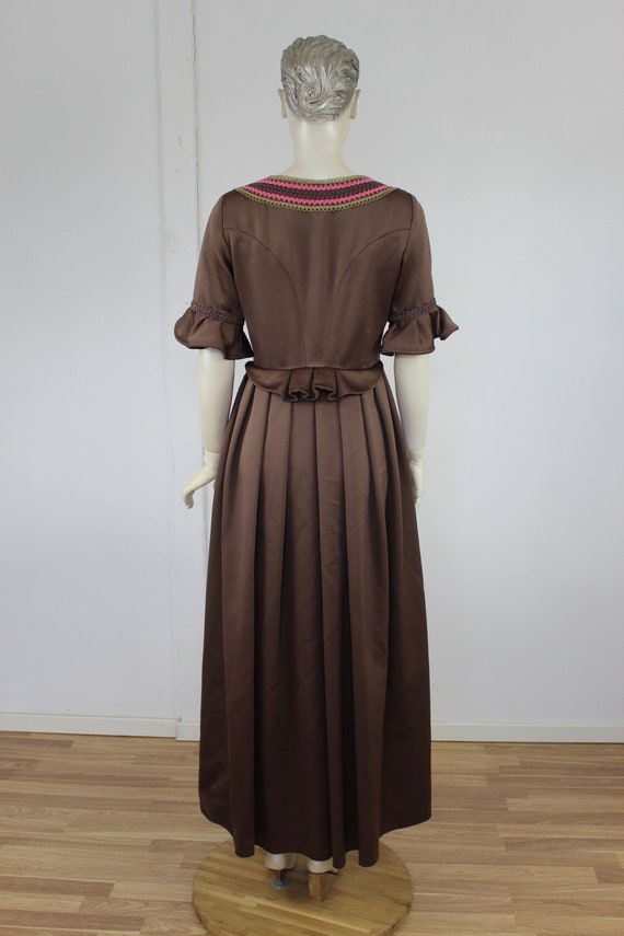 50s Austrian dress Vintage Brown Pink Spron Victo… - image 7