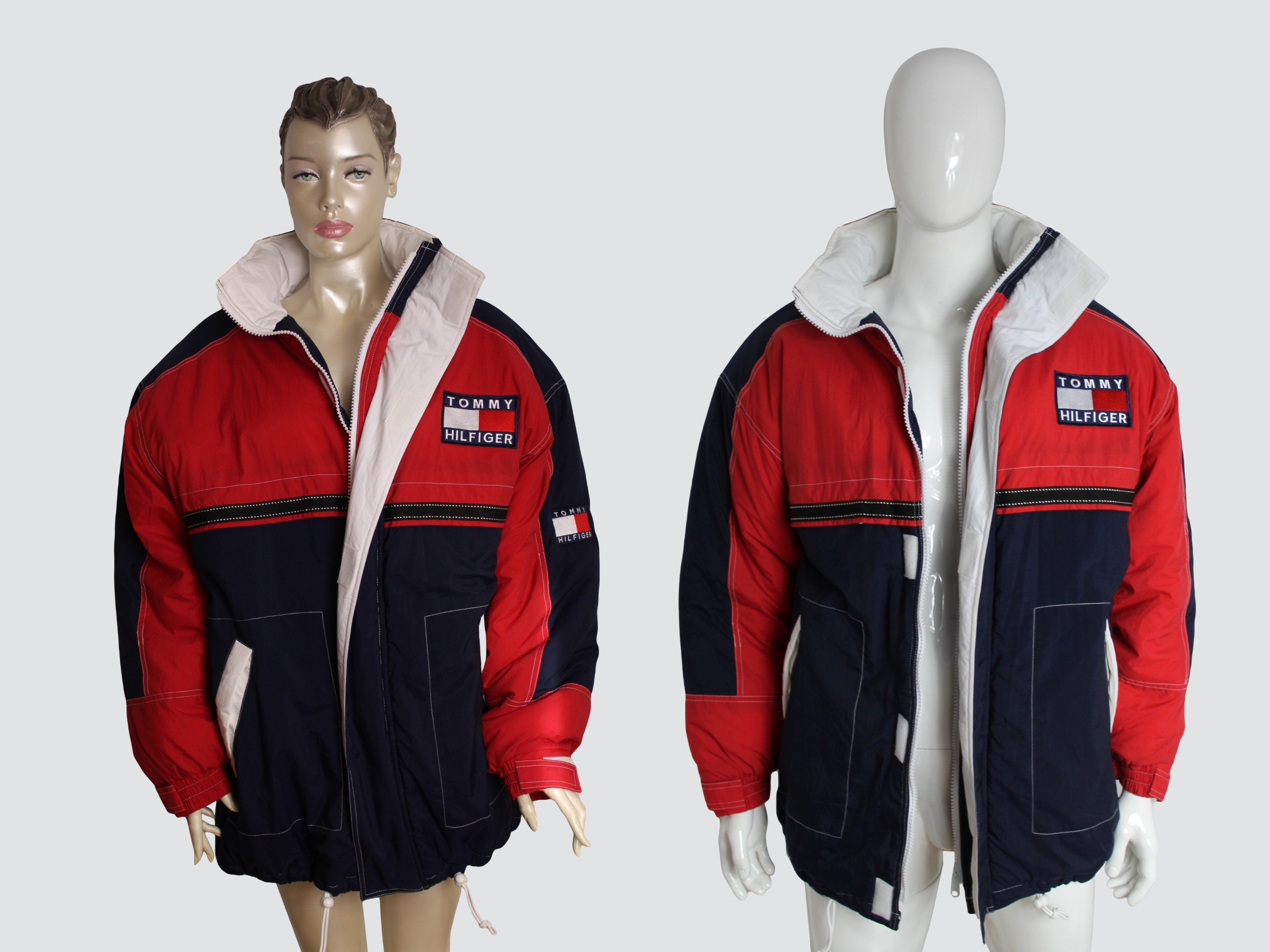 90s Tommy Hilfiger USA Ski Team Puffer Goose Down Reversible 