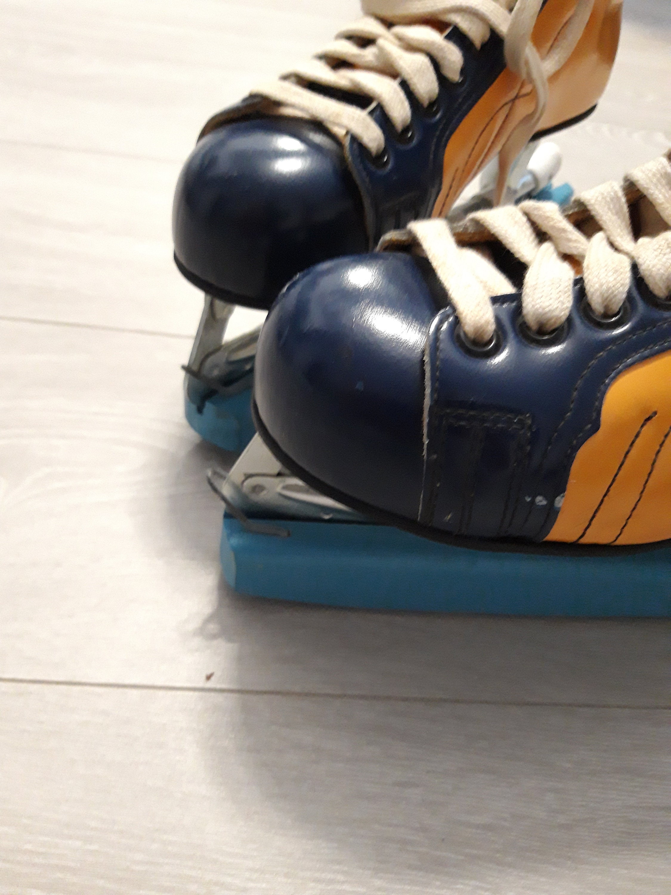Hockey Skates Blue Ice Skates Vintage Ice Skates Retro Ice Skates
