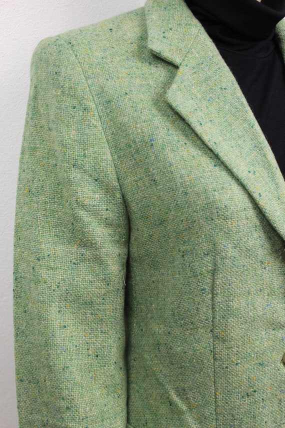 Vintage Melange Green Wool blend Blazer/ Jacket M… - image 1