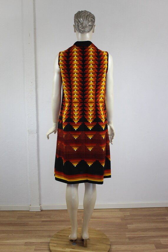 Geometric Dress 70s Psychedelic Dress Sleeveless … - image 4