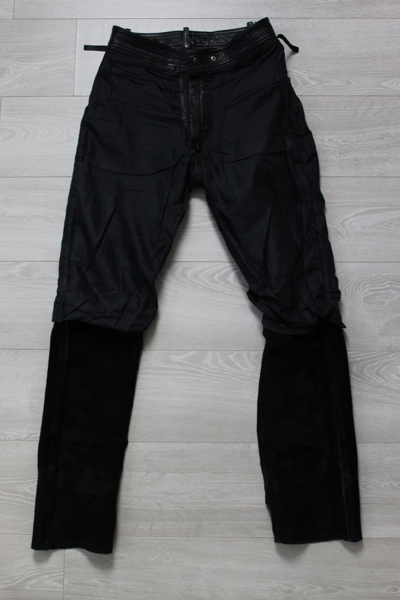 Distressed Brown Leather Pants Vintage Motorcycle Pants Leather Faded